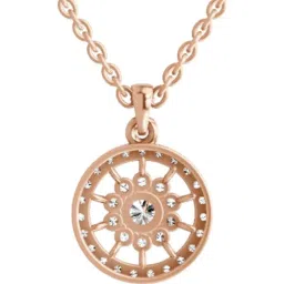 Sparkles Rose Gold Lab Grown Diamond 14KT 0.91ct Wheel Pendant For Women image 3