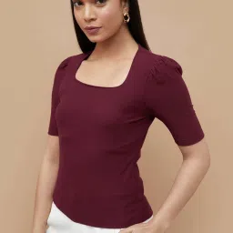 Code By Lifestyle Wine Regular Fit Top image 3