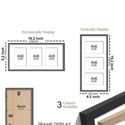 Art Street White Engineered Wood 3 Oppenings Wall Mounting Collage Photoframe image 3