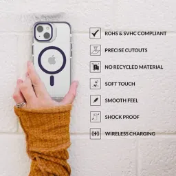 Sprig Back Cover for iPhone 15 Plus with Camera Glass Stand (Purple) image 4