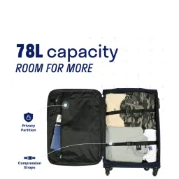 Citizen Wander Weave Navy Blue Color Block Trolley Bag Pack of 3 - 58 Cms, 68 Cms & 78 Cms image 3