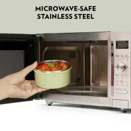 Borosil Stainless Steel Green Lunch Boxes with Bag & Microwave Oven Safe ( Set of 4 ) image 3