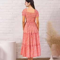 Kedar Fab Floral Print Puff Sleeve Fit & Flare Dress image 3