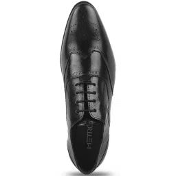 Metro Men's Black Brogue Shoes image 3