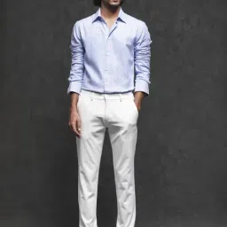 Rare Rabbit Blue Cotton Checked Regular Fit Formal Shirt image 3