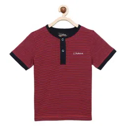 Ladore Kids Purple Cotton Striped T-Shirt-image-72