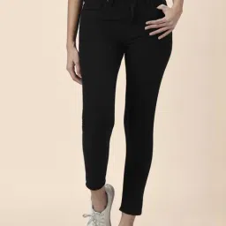 People by Pantaloons Black Cotton Mid Rise Jeans-image-11
