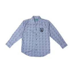 Palm Tree Kids Blue Cotton Printed Full Sleeves Shirt-picture-20