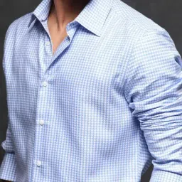 Rare Rabbit Blue Cotton Checked Regular Fit Formal Shirt image 4