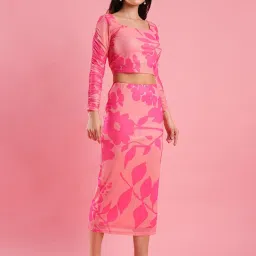 Globus Pink Printed Co-Ord Set image 3