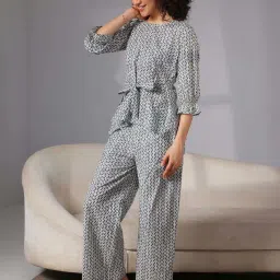 Libas Grey Cotton Printed Top & Pyjama Set image 3