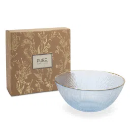 Pure Home and Living Blue Glass Textured Serving Bowls image 3