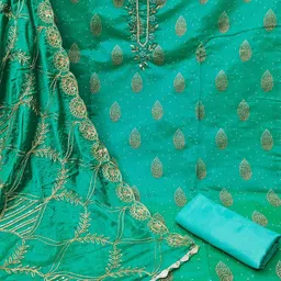MANVAA Embellished Unstitched Dress Material image 3
