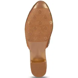 Mochi Women's Antique Gold Mule Shoes image 5