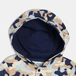 MINIKLUB Kids Multicolor Camaflouge Regular Fit Hoodie image 3