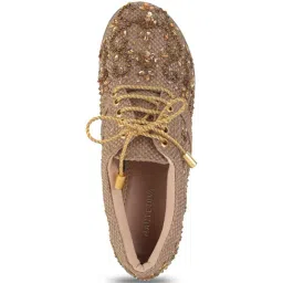 Mochi Women's Antique Gold Derby Shoes image 4
