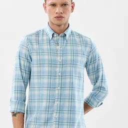 Snitch Tartan Checked Button-Down Collar Slim Fit Casual Shirt-image-27
