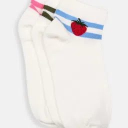 Honey by Pantaloons White Printed Socks - Pack of 3 image 3