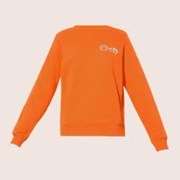 Only Orange Cotton Regular Fit Printed Sweatshirt image 4