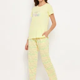 Madame M Secret Yellow Regular Fit Nightsuit image 3