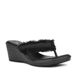 Inc.5 Women's Black Thong Wedges image 2