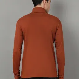 Kryptic Light Brown Cotton Regular Fit Solid T-Shirt image 2