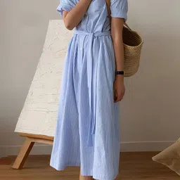 LULU & SKY Women Striped Shirt Maxi Dress-picture-27