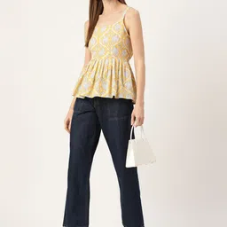 FERANOID Ethnic Print Pure Cotton Peplum Top image 5