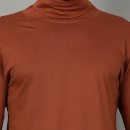 Kryptic Light Brown Cotton Regular Fit Solid T-Shirt image 5