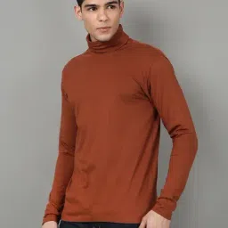 Kryptic Light Brown Cotton Regular Fit Solid T-Shirt image 3