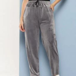 Aarika Grey Velvet Embellished Trackpants-image-53