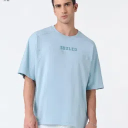 The Souled Store Blue Loose Fit Printed T-Shirt-picture-24