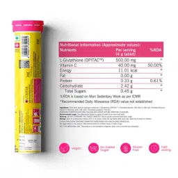 Chicnutrix Strawberry Lemon Flavour Glow Glutathione Vitamin C Tablets - 20 Tablets image 2