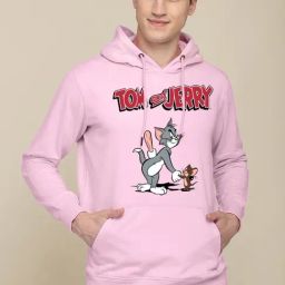 Free Authority Light Pink Regular Fit Tom & Jerry Printed Hooded Sweatshirt-picture-13