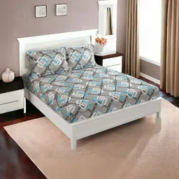 WELLNEST Unisex Grey Bedsheets image 1