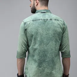 The Roadster Lifestyle Co Men Green Solid Slim Fit Casual Shirt image 5