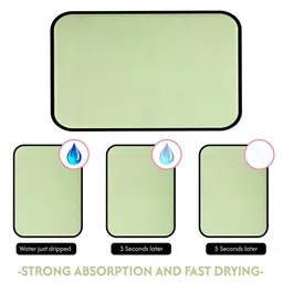 Kuber Industries 3-Pcs Green & Pink Non Slip Dish Drying Mats image 2