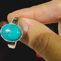 elitemart Unisex Brass Turquoise Finger Ring-picture-29