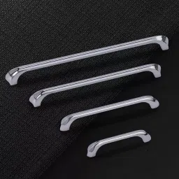Atom Zinc Silver Glossy Finish Cabinet/Drawer Handle, CH-ZN-227-CP-12-102 (Pack of 2) image 3