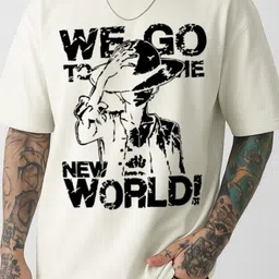 Be Crazy Men Printed Drop-Shoulder Sleeves Oversized T-shirt image 4