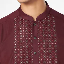 indus route by Pantaloons Men Embroidered Thread Work Kurta image 5