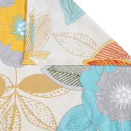 Arrabi Multicoloured & Blue Floral 350 TC Single Bedsheet with 1 Pillow Covers image 2