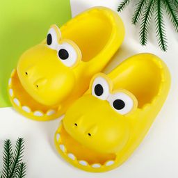 Baby Moo 3D Cartoon Crocodile Beach Slippers Sliders - Yellow-picture-29