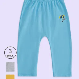 Pantaloons Baby Pack Of 3 Sun & Summer Time Text Printed Track Pants - Multi Colour-image-1