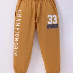 Taeko Single Jersey Knit Full Length Lounge Pant With Text Print - Golden-picture-24