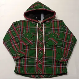 Noddy Cotton Full Sleeves Tartan Checked Hooded Zipper Jacket With Sherpa Lining - Green-picture-14