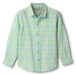 Tales & Stories Cotton Woven Full Sleeves Checked Shirt - Green-picture-11