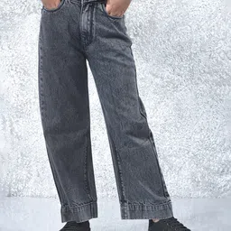 CRIMSOUNE CLUB Cotton Denim Mild Washed Jeans - Grey-picture-41