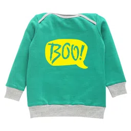Kadam Baby Halloween Theme Cotton Knit Full Sleeves Boo Text Printed Sweatshirt - Green-image-105