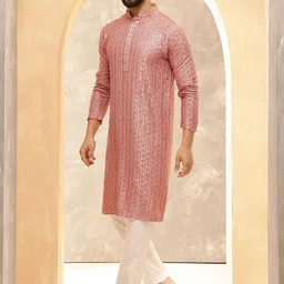 SOJANYA Men Embroidered Thread Work Kurta image 3